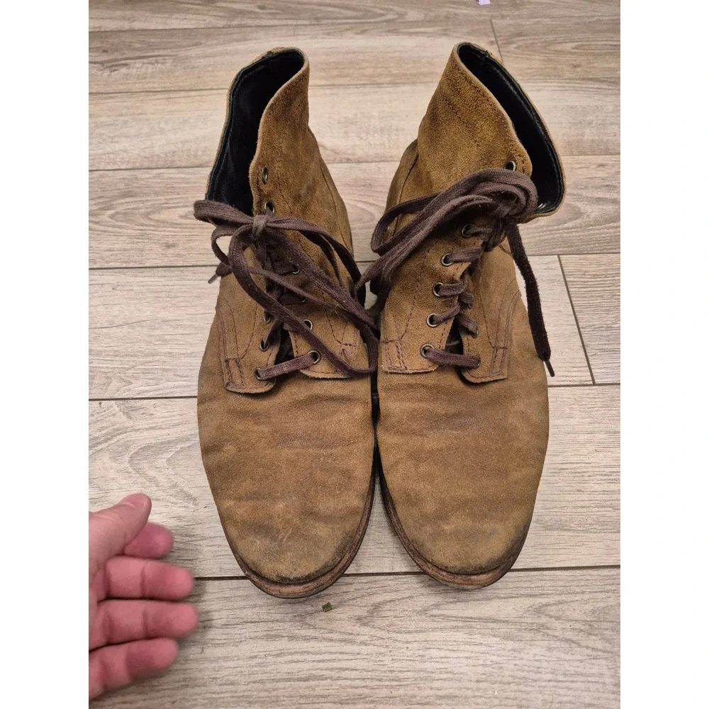 Thursday‎ Boot Co Mens Tan Brown Suede Lace Up President Boots Ankle Sz 8.5